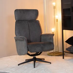 LABEL51 Fauteuil Verdal - Antraciet - Cosmo - Excl. Hocker