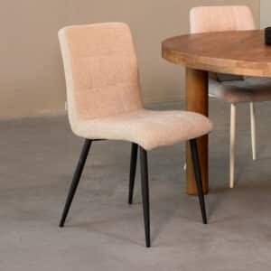 LABEL51 Eetkamerstoel Sam - Zand - Boucle - Black Frame