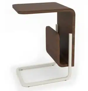 Belize laptoptafel met houten tijdschriftenhouder.