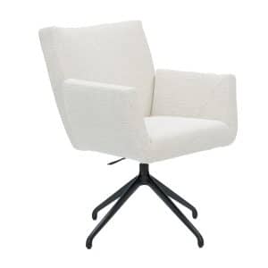 Domingo armstoel in stof of leer met of zonder wielen