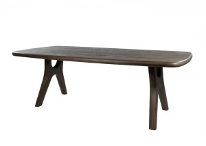 Eetkamertafel Brenda 240, langwerpig met ronde hoeken, Mango Espresso Brown.