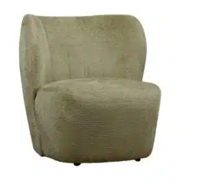 Fauteuil Rianne in 3 verschillende fusion stoffen gelijk leverbaar.