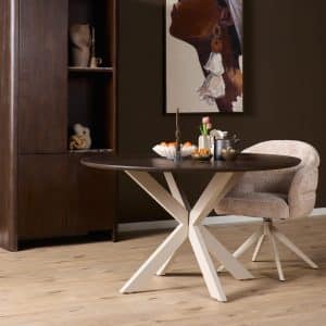 Ronde eettafel Madison Bruin Poot Zand Mangohout 110 cm