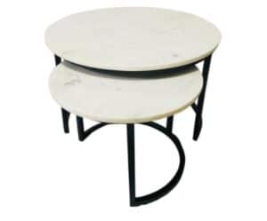 Salontafel Nova | Set van 2 | Rond | Wit marmer