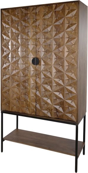 Trinity 2-deurs kast met onderplank, Mango Brown Walnut