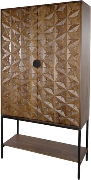 Trinity 2-deurs kast met onderplank, Mango Brown Walnut
