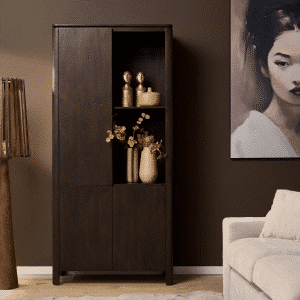 Vakkenkast Dallas Bruin Mangohout 90 cm