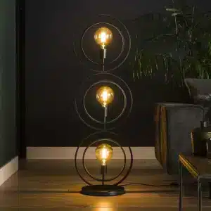 Vloerlamp Turn Around 3-lichts zwart