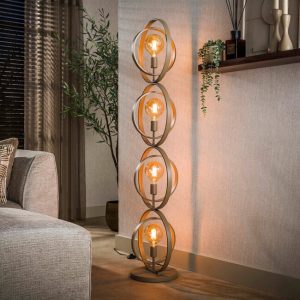Vloerlamp Turn Around 4-lichts beige