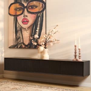 Zwevend tv meubel Madison Black 200 cm