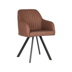 LABEL51 Eetkamerstoel Floor - Bruin - PU-Leder