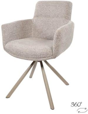 Harry armstoel - taupe draaipoot 360