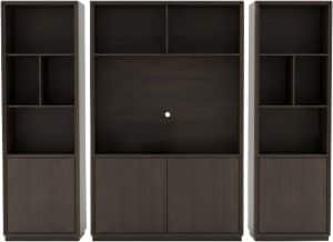 Nijwie Oulu TV-kast 150 met 2 deuren en 3 open vakken. Leverbaar in 3 kleuren.