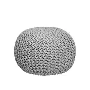LABEL51 Poef Knitted - Grijs - Katoen - M