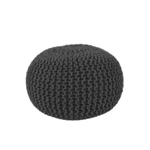 LABEL51 Poef Knitted - Zwart - Katoen - M