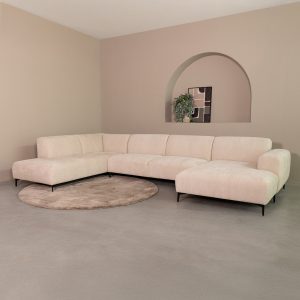 LABEL51 Hoekbank Merido - Naturel - Raven - Links Voorstaand