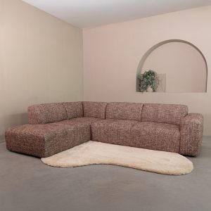 LABEL51 Hoekbank Verona - Cherry Chocolate Silencio - Geweven - Hoekbank Links