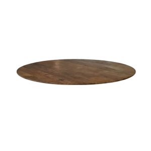 LABEL51 Eetkamertafel Tafelblad Sloppy Edge - Nature Smooth - Mangohout - 130 cm - Rond Sloppy