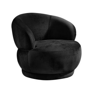 LABEL51 Fauteuil Lobby - Zwart - Velvet - 1-Zits