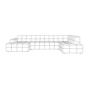 LABEL51 Bank Lorenzo - Cloud Bordeaux 68 - Velvet - U-Bank Rechts