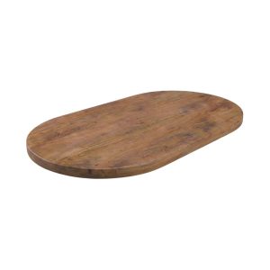 LABEL51 Eetkamertafel Tafelblad Halve Cirkel - Nature Smooth - Mangohout - 180 cm - Halve Cirkel