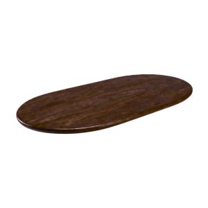 LABEL51 Eetkamertafel Tafelblad Halve Cirkel - Espresso - Mangohout - 200 cm - Halve Cirkel