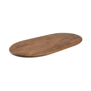 LABEL51 Eetkamertafel Tafelblad Halve Cirkel - Nature Smooth - Mangohout - 180 cm - Halve Cirkel