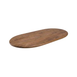 LABEL51 Eetkamertafel Tafelblad Halve Cirkel - Nature Smooth - Mangohout - 160 cm - Halve Cirkel