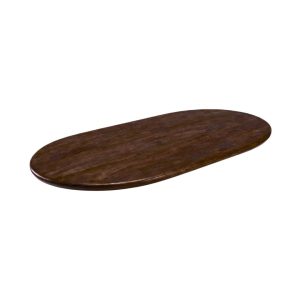LABEL51 Eetkamertafel Tafelblad Halve Cirkel - Espresso - Mangohout - 180 cm - Halve Cirkel