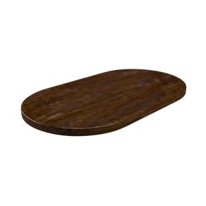 LABEL51 Eetkamertafel Tafelblad Halve Cirkel - Espresso - Mangohout - 180 cm - Halve Cirkel