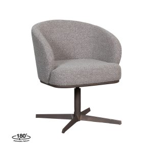 LABEL51 Eetkamerstoel Cannes - Mushroom - Boucle - Brons Metalen Frame