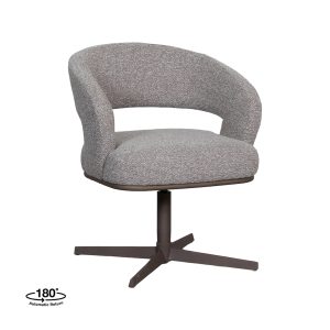 LABEL51 Eetkamerstoel Monaco - Mushroom - Boucle - Brons Metalen Frame