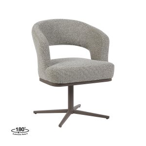 LABEL51 Eetkamerstoel Monaco - Mushroom - Boucle - Brons Metalen Frame
