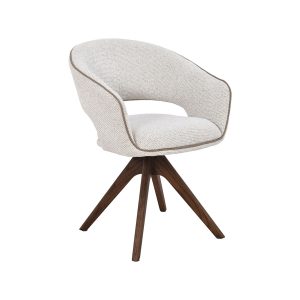 LABEL51 Eetkamerstoel Osuma - Naturel - Geweven - Walnoot Houten Frame