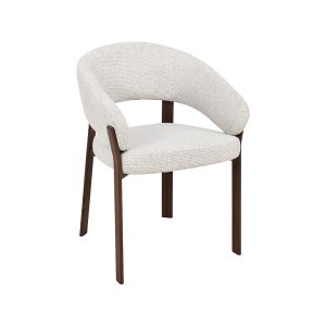 LABEL51 Eetkamerstoel Sato - Naturel - Geweven - Walnoot Houten Frame
