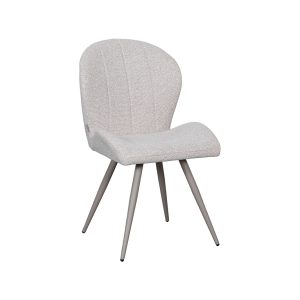 LABEL51 Eetkamerstoel Sil - Naturel - Boucle - Taupe Metalen Frame