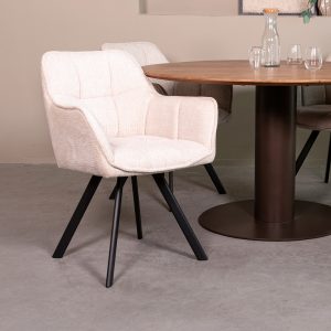 LABEL51 Eetkamerstoel Riley - Naturel - Geweven