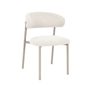 LABEL51 Eetkamerstoel Kaito - Naturel - Geweven - Beige Metalen Frame