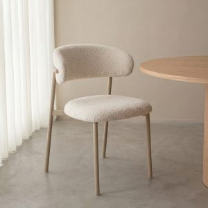 LABEL51 Eetkamerstoel Kaito - Naturel - Geweven - Beige Metalen Frame
