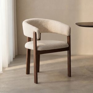 LABEL51 Eetkamerstoel Osaka - Naturel - Geweven - Walnoot Houten Frame