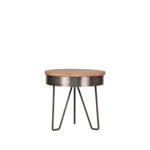 LABEL51 Bijzettafel Saran - Grijs - Metaal - 44 cm - Rond