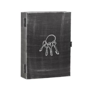 LABEL51 Wanddecoratie Sleutelkastje - Antiek Zwart - Metaal - One Size