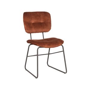 LABEL51 Eetkamerstoel Dez - Rust - Velvet - Zwart Metalen Frame