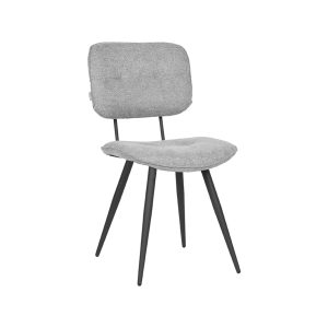 LABEL51 Eetkamerstoel Lux - Zinc - - Zwart Metalen Frame
