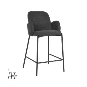 LABEL51 Barkruk Jari - Antraciet - - Laag