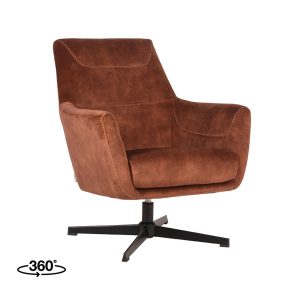 LABEL51 Fauteuil Toby - Rust - Velvet - One Size