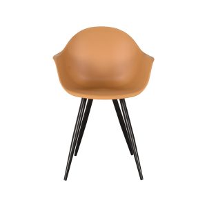 LABEL51 Eetkamerstoel Luca - Oker - - Zwart Metalen Frame