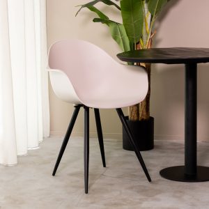 LABEL51 Eetkamerstoel Luca - Zand - - Zwart Metalen Frame