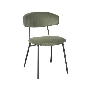 LABEL51 Eetkamerstoel Zack - Forest - Ribcord - Zwart Metalen Frame