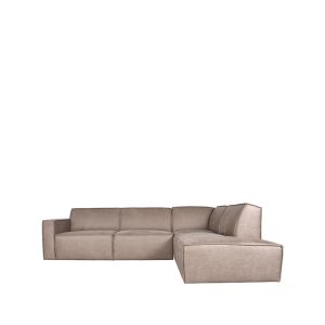 LABEL51 Hoekbank Kay - Taupe Micro Suede - Kunstleder - Hoekbank Rechts